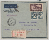 Frz.- Indochina, 1935, 90 C. als MiF auf Luftpost- Auslandseinschreiben von Saigon nach Luzern (CH)