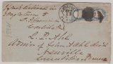 USA, ca. 1880, 1 (2x) Ct. MeF auf Fernbrief von Carlisle nach Arenville (?)