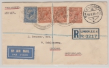 GB, 1934, 7 P. als MiF auf Luftpost- Einschreiben von London (?) nach Luzern