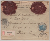 NL, 1916, 22,5 Ct. MiF auf Auslands- Einschreiben von Izendijke nach Paris, mit Zenzur! Commandant in Zeeland