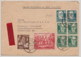 DDR, 1951, Mi.- Nr.: 287 u.a. in bunter MiF auf Eilboten- Fernbrief von Berlin nach Hamburg