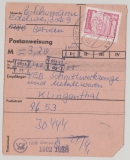 DDR, 1989, Mi.- Nr.: 2485 w in EF auf Postanweisung (Stammkartenteil), sehr seltene Verwendung!