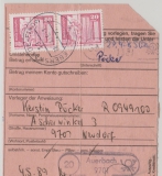 DDR, 1989, Mi.- Nr.: 2485 w (2x) in MeF auf Postanweisung (Stammkartenteil), sehr seltene Verwendung!