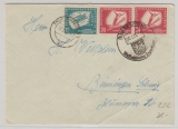 DDR, 1950, Mi.- Nr.: 280 + 281 (2x) als MiF auf Auslandsbrief von Radeberg nach Büningen (CH)