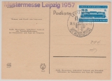 DDR, 1957, Mi.- Nr.: 560 als EF (ungelaufen) auf netter Werbepostkarte zur Leipziger Messe 1957