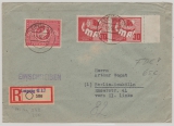 DDR, 1950, Mi.- Nr.: 250 (2x, FDC !!!) , u.a. als MiF auf Einschreiben- Fernbrief von Leipzig nach Berlin