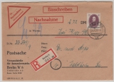 DDR, 1950, Mi.- Nr.: 252 (4x, im 4er- Block) + 268 (5x) vs. + rs., in MiF auf E.- NN- Fernbrief, von Berlin nach Waldheim