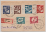 DDR, 1951, Mi.- Nr.: 276- 279 (je vom li. SR) + 280- 81 (mit S.- Stempel), in MiF auf E.- Fernbrief von Oberhof nach Magdeburg