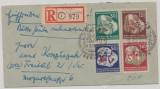 DDR, 1951, Mi.- Nr.: 289- 92, in MiF auf Satz- Einschreiben- Fernbrief von Berlin nach Freital