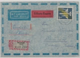 DDR, 1958, Mi.- Nr.: 615, als EF auf Auslands- Einschreiben- Eilboten- Luftpost, von Neustadt nach Partenen (A)
