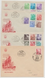 DDR, 1953, Mi.- Nr.: 362- 379, kpl. Satz auf 4 FDC, nicht gelaufen