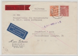 Berlin, 1952, Mi.- Nr.: 50 + 54 als MiF auf Luftpost- Eilboten- Fernbrief von Berlin nach FF/M