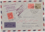 Berlin, 1954, Mi.- Nr.: 49 + 53, + Amerik. Nachportomarke in MiF auf Lupo- Auslandsbrief von Berlin nach Arlington (USA)