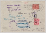 Berlin, 1951, Mi.- Nr.: 49 als EF auf Fernbrief nach Stuttgart, von Hier nach Wien (+ Nachporto) und dann wieder nach Berlin