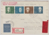 BRD, 1959, Mi.- Nr.: 315- 16 + 316-19 u.a. als MiF auf Eilboten- Fernbrief von Sigmaringen nach Güstrow
