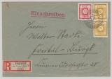 SBZ, Ost- Sachsen, 1945, Mi.- Nr.:  46 + 47 (2x) in MiF auf Einschreiben- Fernbrief von Voigtsdorf nach Freital