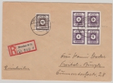 SBZ, Ost- Sachsen, 1945, Mi.- Nr.:  44 A (4x) + 45 A in MiF auf Einschreiben- Fernbrief von Dresden nach Freital