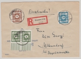 SBZ, Ost- Sachsen, 1945, Mi.- Nr.: 42 A, 43 A (2x) + 49 A in MiF auf Einschreiben- Fernbrief von Dresden nach Alberndorf
