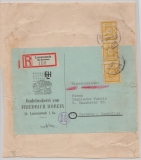 SBZ, Ost- Sachsen, 1945, Mi.- Nr.: 55 (3x) in MeF auf Einschreiben- Päckchen / Drucksache von Lommatsch nach Oschatz