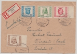 DDR, 1952, Mi.- Nr.: 311- 14, kpl. Satz als MiF auf Einschreiben- Fernbrief von Mülhausen nach Werdau