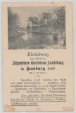 Dt. Kaiserreich, Krone Adler, 1897, 3 RPfg.- Privat- GS, mit rs. Einladung zur Hamburger Gartenbauausstellung, nach Stettin