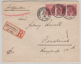 Dt. Kaiserreich, Krone / Adler, 1895, Mi.- Nr.: 47 (3x) in MeF auf Einschreiben- Fernbrief von Charlottenburg nach Osnabrück