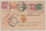 Dt. Kaiserreich, Krone / Adler, 1889, 5 RPfg.- GS + Mi.- Nr.: 41 (2x), gelaufen als Rohrpostkarte innerhalb von Berlin