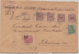 DR, 1900, Mi.- Nr.: 50 (4x), 55 + 56 (c ?) als 2- Ausgaben- (!!!) MiF, auf Wert- Fernbrief von Rostock nach Schwerin