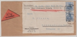 DR, Germania 1909, Mi.- Nr.: 87 I (2x) als MeF auf Drucksachen- Nachnahme- Päckchen-Adresse, von Leipzig nach Berlin