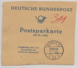 Berlin, 1952, Mi.- Nr.: 57 (9x [2 Farben!]) als MeF auf Teil einer Postsparkarte! Seltenes postalisches Zeitdockument!