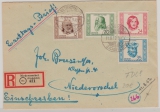 DDR, 1952, Mi.- Nr.: 311- 314 kpl. Satz auf eingeschriebenem Ortsbrief, von / nach Niederorschel