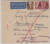 DDR, 1952, SBZ- Mi.- Nr.: 217 + 219 (2x) in MiF auf Luftpost- Auslandsbrief, von Berlin nach Moskau und zürück!