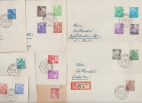 DDR, 1953, Mi.- Nr.: 362- 79, (kpl. Satz) auf 9 Bedarfs- Ersttagsbriefen, teils nachweislich gelaufen!