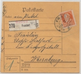 Bayern, 1916, Mi.- Nr.: 99 als EF auf Paketkartenabschnitt für ein Paket (Sonderporto?) von Frasdorf nach Wasserburg