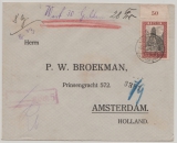 Danzig, 1924, Mi.- Nr.: 210 (vom OR!), als EF auf Auslands- Wertbrief von Danzig nach Amsterdam