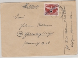 Inselpost, 3. 1945, Mi.- Nr.: 10 als EF auf (Luft-) Feldpostbrief von Kreta (FP.- Nr.: 68000 !)  nach ... i/ Vogtland