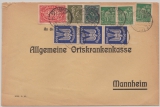 Infla, 1923, Mi.- Nr.: 267 (3x) u.a. als MiF auf Fernbrief von Königsberg nach Mannheim, geprüft Infla!