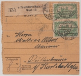 Infla, 1920, Mi.- Nr.: 113 als MeF auf Paketkartenstammteil für 1 Paket von FF/M. nach Düttenbrunn (?)