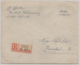 Saargebiet, 1922, Mi.- Nr.: 70 (5x, 2 vom OR), 71 (4x) + 73 rs. als MiF auf Einschreiben- Fernbrief von Homburg nach Zwickau