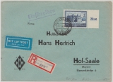 GG, 1943, Mi.- Nr.: 63 als EF auf Luftpost- Einschreiben- Fernbrief von Ostrowiec- Kielecki nach Hof/ Saale