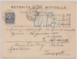 Schweiz, 1901, 12 Rp. Innendienstmarke als EF auf Einzahlquittung der Rentenkasse, von Genv nach Coppet. Selten!
