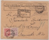 Lettland, 1923, 10 + 40 Santimu MiF auf Auslands- Einschreiben von Riga nach Leipzig
