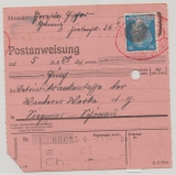 20 Rpfg.- AH- Überdruck, Mi.- Nr.: AP 791 I, als EF auf Zahlkarte für einen Betrag von Chemnitz nach Siegmar- Schönau