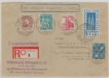 Bizone, 1948, Mi.- Nr.: 69- 72, u.a., als Satz- MiF auf Luftpost- Einschreiben- Fernbrief von Ottobrunn nach Berlin