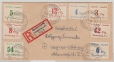 Spremberg, 1946, Mi.- Nr.: Nr. 7- 14 auf Einschreiben- Satz- Fernbrief von Spremberg nach Siegmar- Schönau