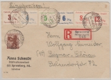 Spremberg, 1946, Mi.- Nr.: Nr. 7- 12, u.a. in MiF auf Einschreiben- Fernbrief von Spremberg nach Siegmar- Schönau