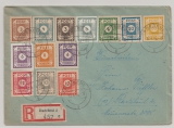 OST- Sachsen, 1946, Mi.- Nrn.: 51- 63 in MiF auf Einschreiben- Ortsbrief von / nach Radebeul
