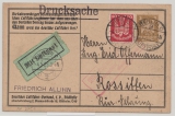 DR, 1925, 3 RPfg.- Privat- GS (PP 77 E1 ?) + Mi.- Nr.: 345 als Zusatz, auf Luftpost- Drucksache von Berlin nach Rossitten
