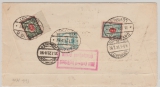 Danzig, 1923, Mi.- Nrn.: 133- 37 u.a., rs., als MiF auf Luftpost- Einschreiben- Fernbrief, von Danzig nach Offenbach