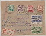 Danzig, 1923, Mi.- Nrn.: 66- 71 als Satzbrief- MiF auf Luftpost- Einschreiben- Fernbrief, von danzig nach FF/M, geprüft